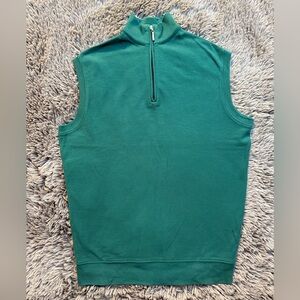 Peter Millar Men’s Small Sleeveless 3/4 Zip Sweater Vest Green